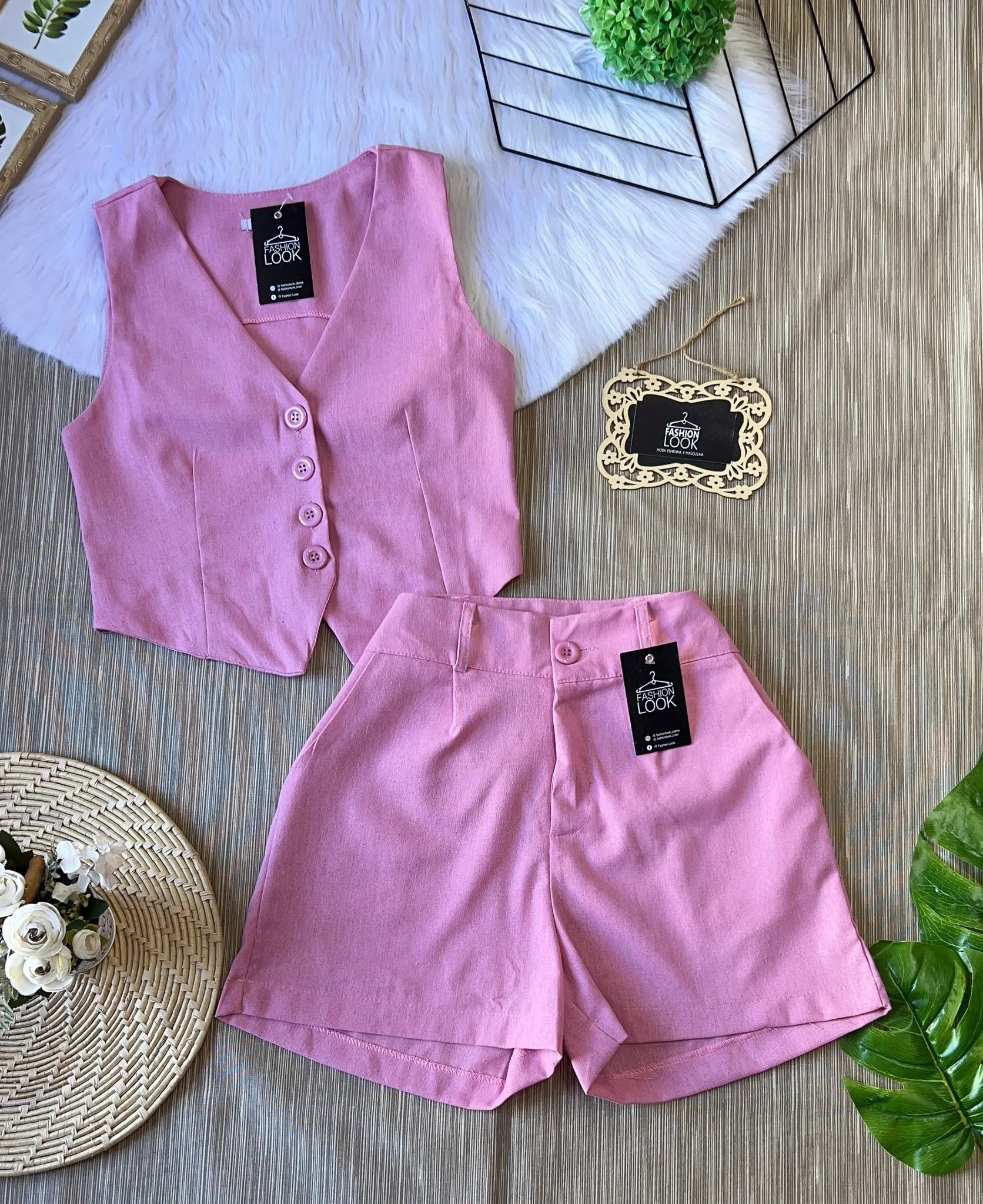 Conjunto Chaleco y Short de lino - Imagen 2